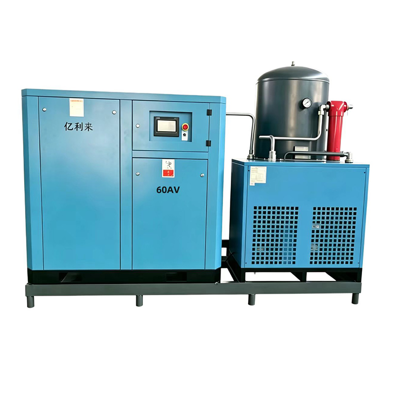 Einstufiger 45-kW-8-Bar-Luftkompressor mit fester Drehzahl und auf einem Gestell montiert
